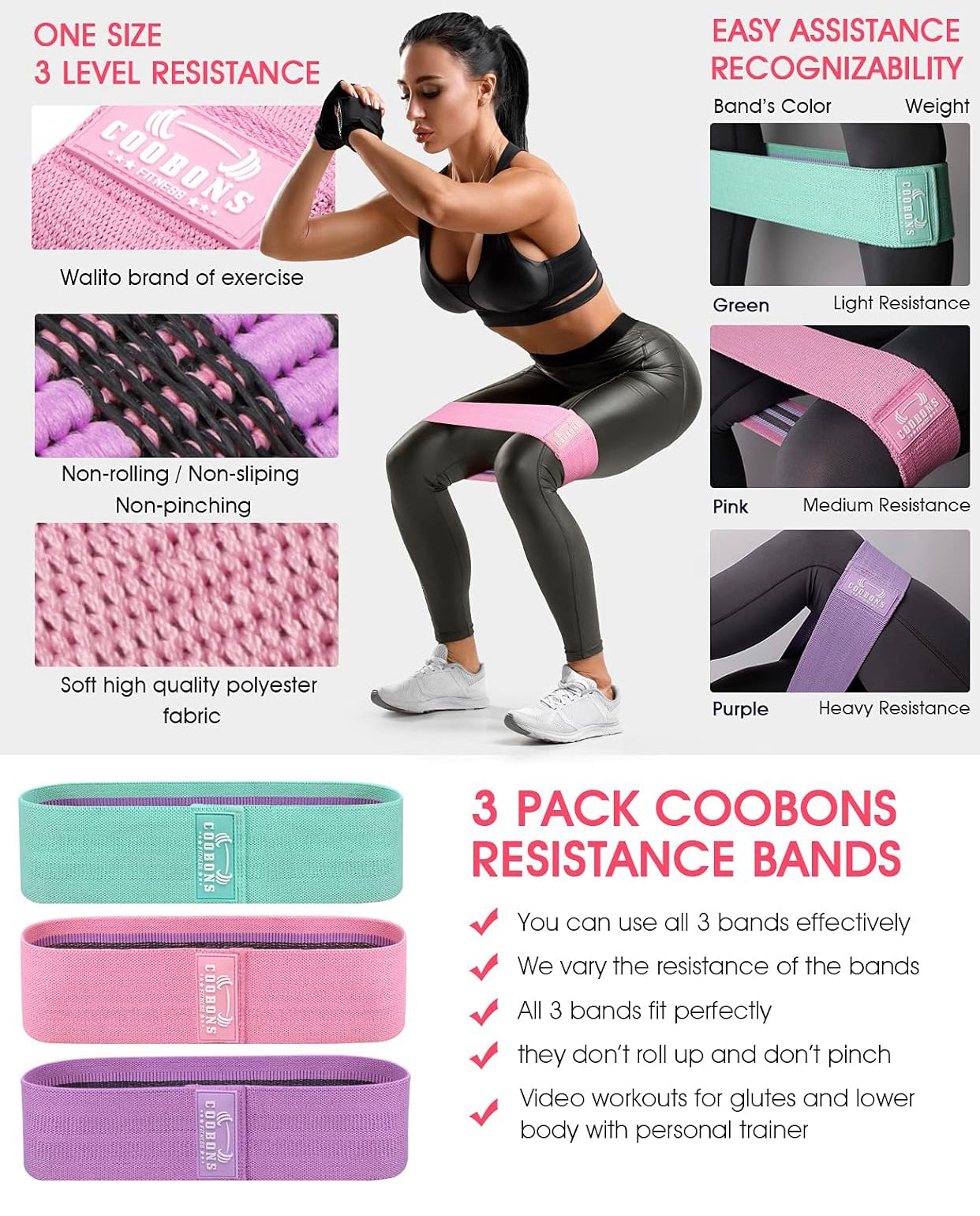 3-Level Exercise Resistance Bands