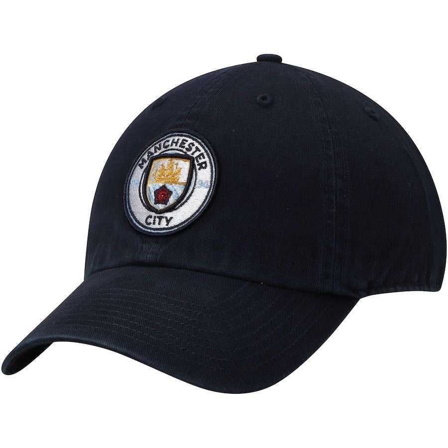 Manchester City FC - Adjustable Embroided Team Logo Dad Hat [Black/Navy Blue]