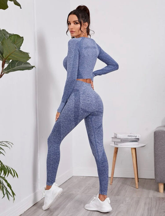 Collants complets de fitness respirants bleu gris pour femmes (DRI-FIT ADV)