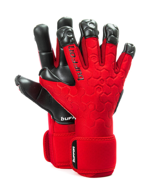 Buffon-Brand Red (Hive) Breathable High Performance Pro-Level GK Gloves (Wrist)