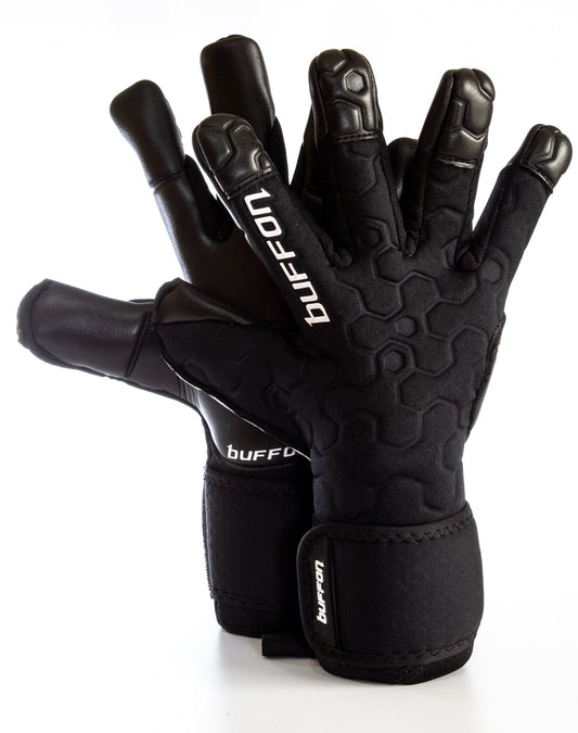 Buffon-Brand Black (Hive) Breathable High Performance Pro-Level GK Gloves (Wrist)