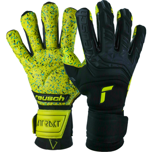 Reusch Matte Leather (Neon Tips) Breathable High Performance Pro-Level GK Gloves (Wrist)