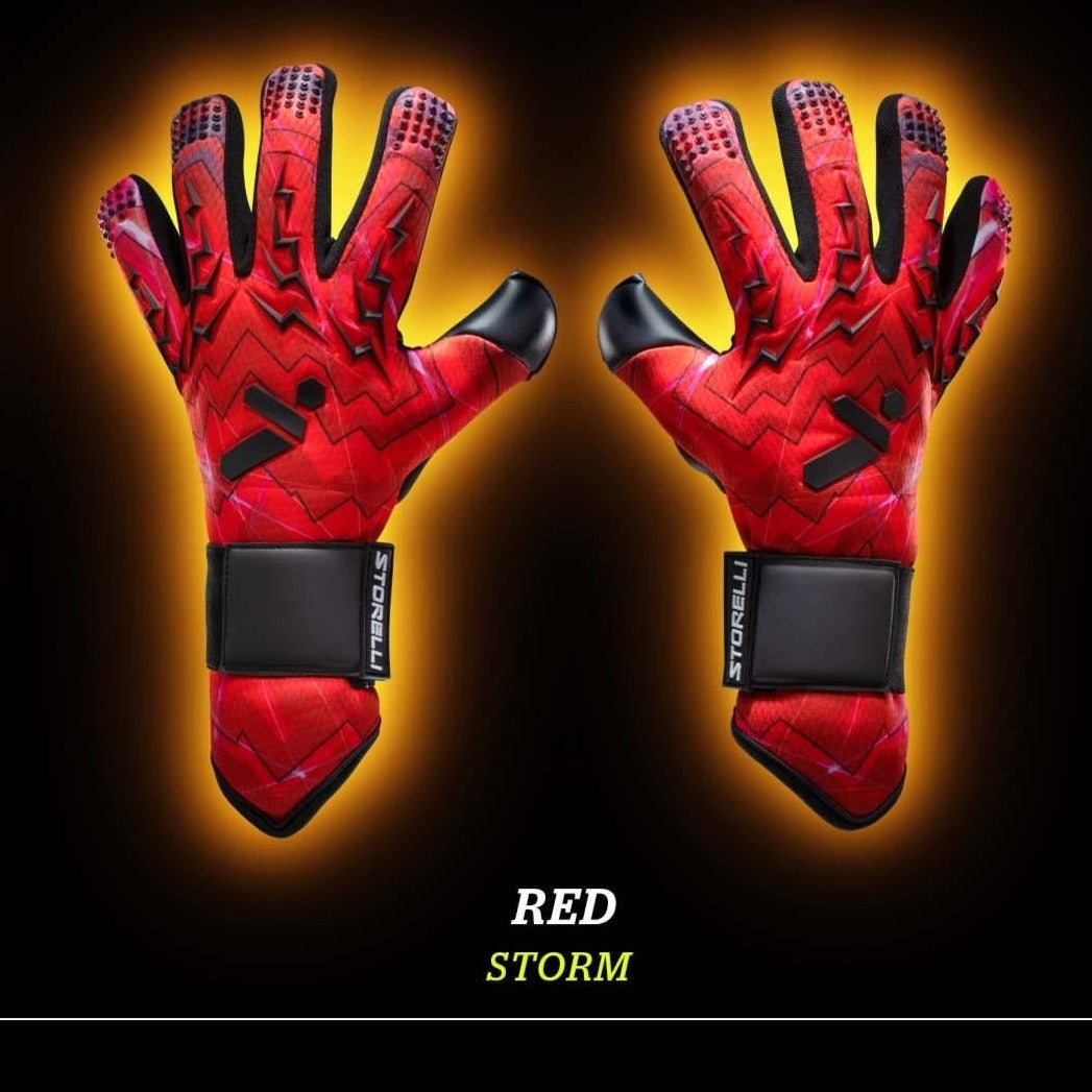 Red Lightning- Storelli High Performance Pro-Level GK Gloves