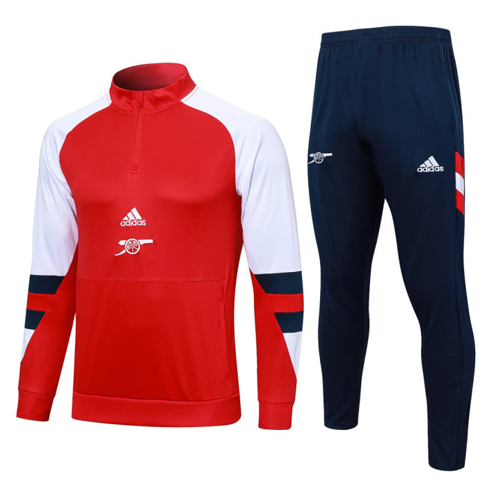 Arsenal FC Red, White Retro-Remake Quarter Zipper Tracksuit (DRI-FIT ADV)