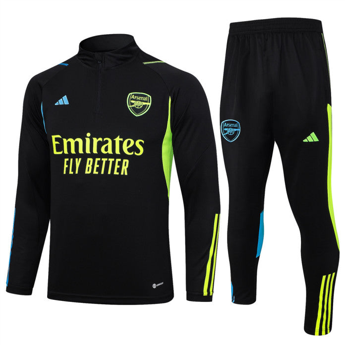 Arsenal FC Black Neon Stripes - Quarter Zipper Tracksuit (DRI-FIT ADV)