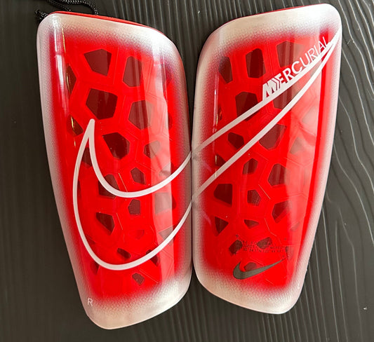 Red, White Accent Smart-lock Nike Mercurial (Pro-Level) Foam Interior Shin Guards
