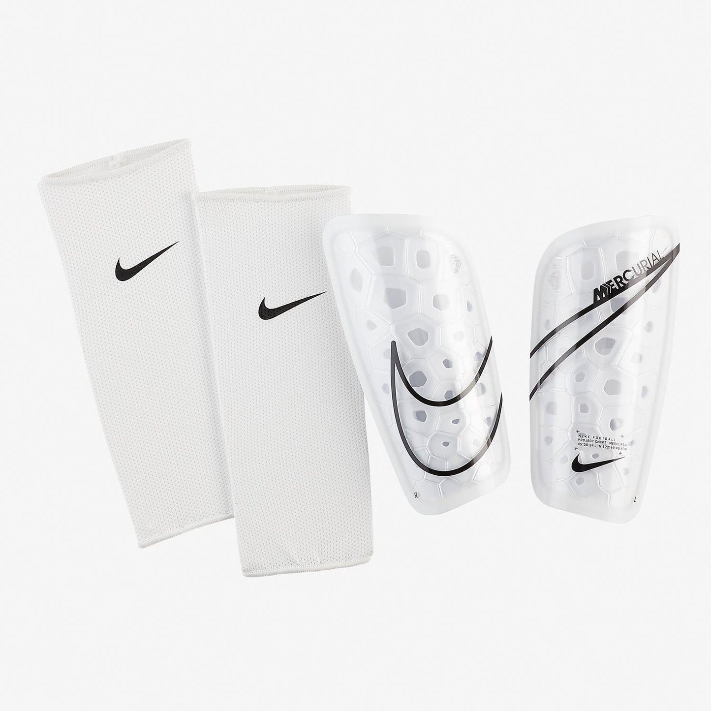 White Smart-lock Nike Mercurial (Pro-Level) Foam Interior Shin Guards