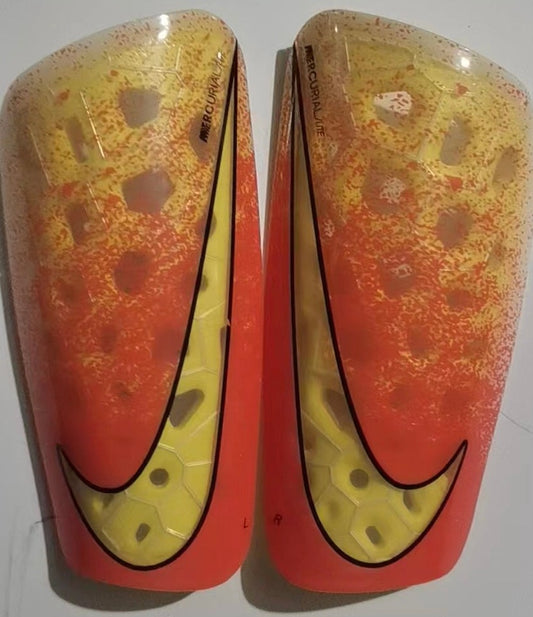 Yellow, Orange Gradient - Nike Mercurial Ceramic (Pro-Level) Foam Interior Shin Guards