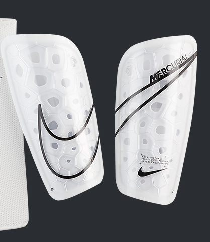 White Smart-lock Nike Mercurial (Pro-Level) Foam Interior Shin Guards