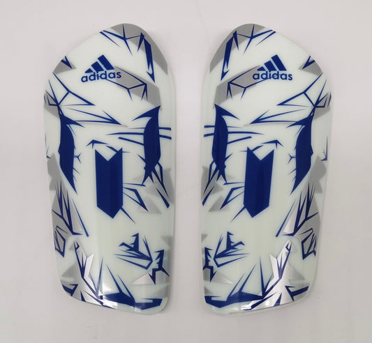 White, Navy Blue - Adidas X Messi Breathable (Pro-Level) Foam Interior Shin Guards