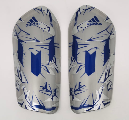 Grey, Blue - Adidas X Messi Breathable (Pro-Level) Foam Interior Shin Guards