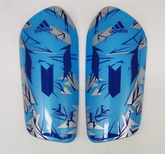 Sky Blue, Navy Blue - Adidas X Messi Breathable (Pro-Level) Foam Interior Shin Guards