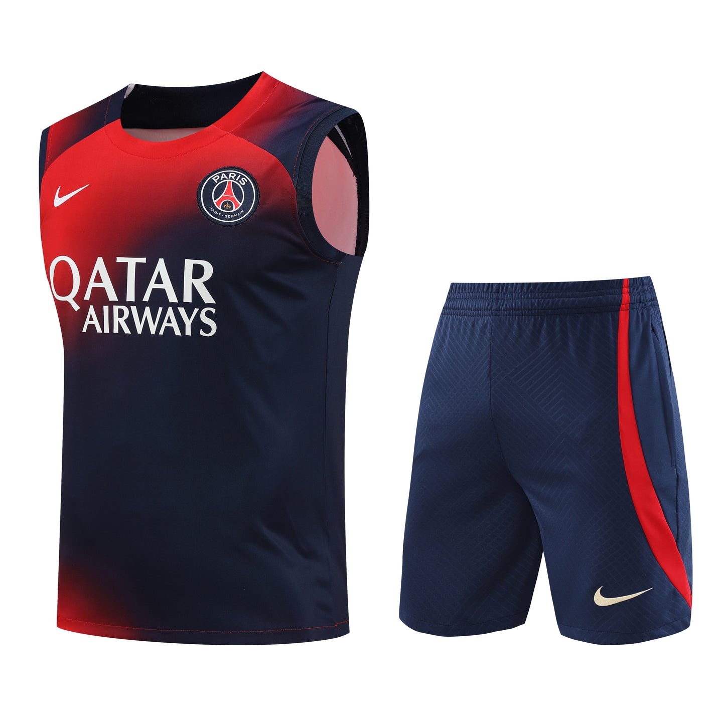 Paris St, Germain Red/Navy Blue Full-Set Vest Tracksuit (DRI-FIT ADV)