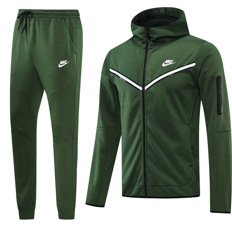 Forrest Green [Solid] w/ Double Breast Unisex Full-Set Tracksuit (DRI-FIT ADV)