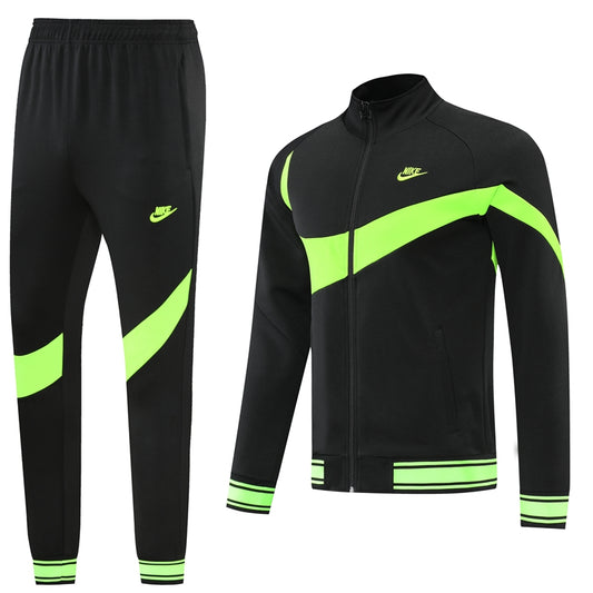 Solid Black [Neon] Wave Pattern Unisex Full-Set Tracksuit (DRI-FIT ADV)