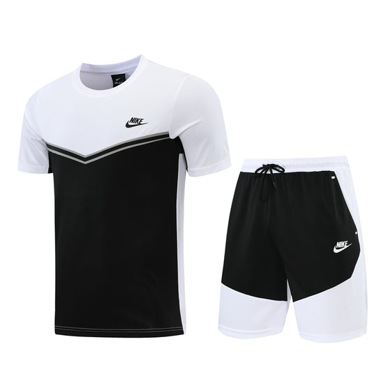 Inverted Black & White Polo Shirt + Shorts Full-Set Training Suit (DRI-FIT ADV)