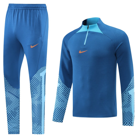 Aquamarine [Solid] w/ Virtual World Pattern Unisex Full-Set Tracksuit (DRI-FIT ADV)