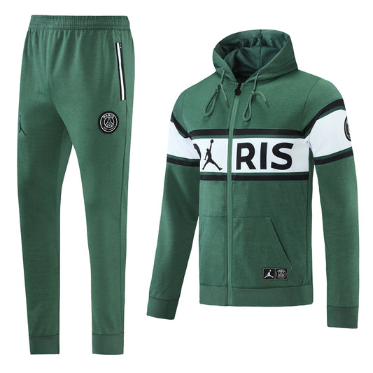 Paris St. Germain Anthem Jungle Green Full Zipper Tracksuit (DRI-FIT ADV)