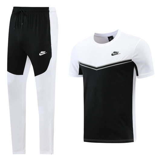 Inverted Black & White Polo Shirt + Pants Full-Set Training Suit (DRI-FIT ADV)