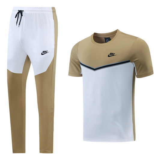 Tan & White Polo Shirt + Pants Full-Set Training Suit (DRI-FIT ADV)