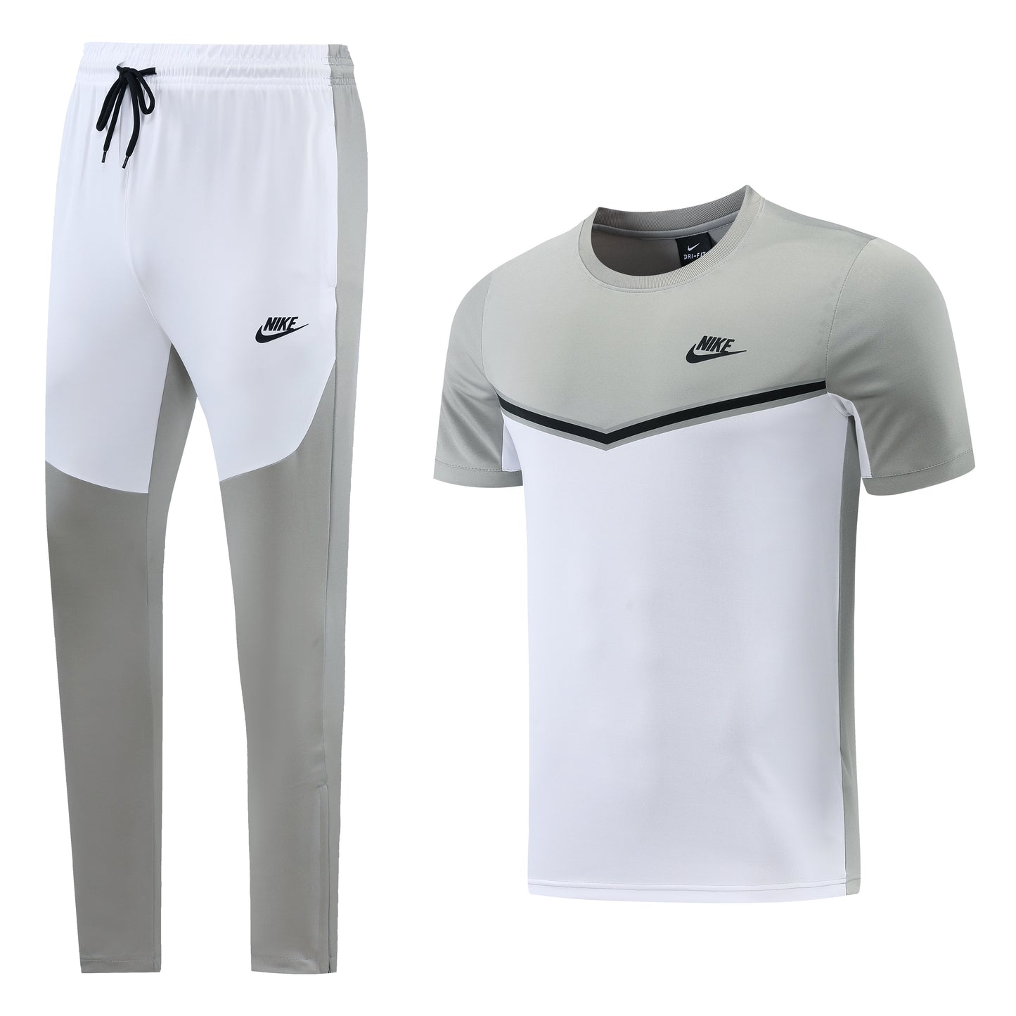 Gray & White Polo Shirt + Pants Full-Set Training Suit (DRI-FIT ADV)