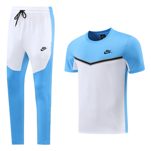 Blue & White Polo Shirt + Pants Full-Set Training Suit (DRI-FIT ADV)