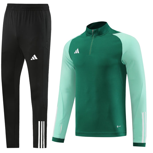 Mint Sleeves, Dark Green/Black Pants Plain Unisex Full-Set Tracksuit (DRI-FIT ADV)