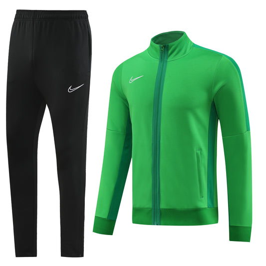 Jungle Green Jacket [Solid] w/ Black Pants Unisex Full-Set Tracksuit (DRI-FIT ADV)