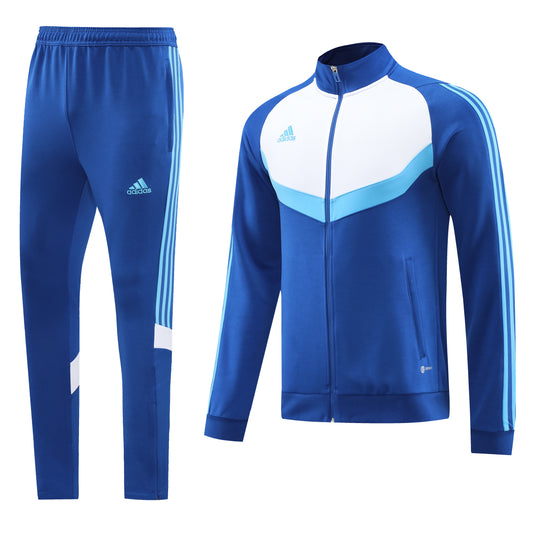 Concentric Sea Blue, White & Light Blue Unisex Full-Set Tracksuit (DRI-FIT ADV)