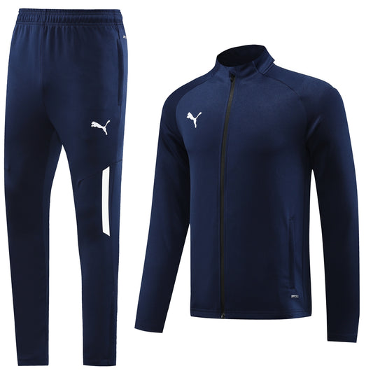 Deep Blue [Solid] w/ Single Streak & Logo Unisex Full-Set Tracksuit (DRI-FIT ADV)