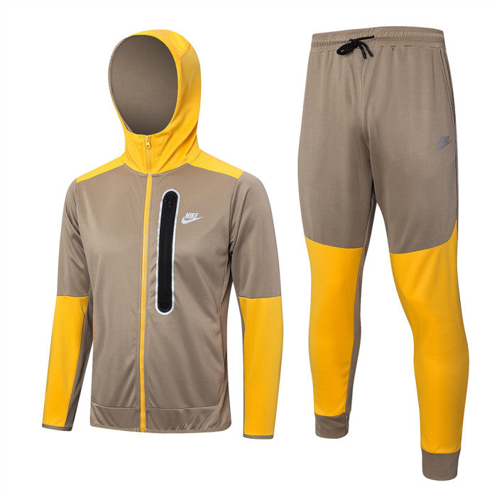 Stealth Tan x Canary Yellow Shoulders Unisex Full-Set Tracksuit (DRI-FIT ADV)