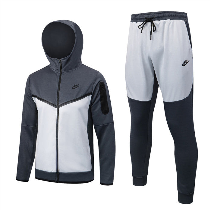 [Solid] Space Gray w/ Black Double Breast & Sleeves Full-Set Tracksuit (DRI-FIT ADV)