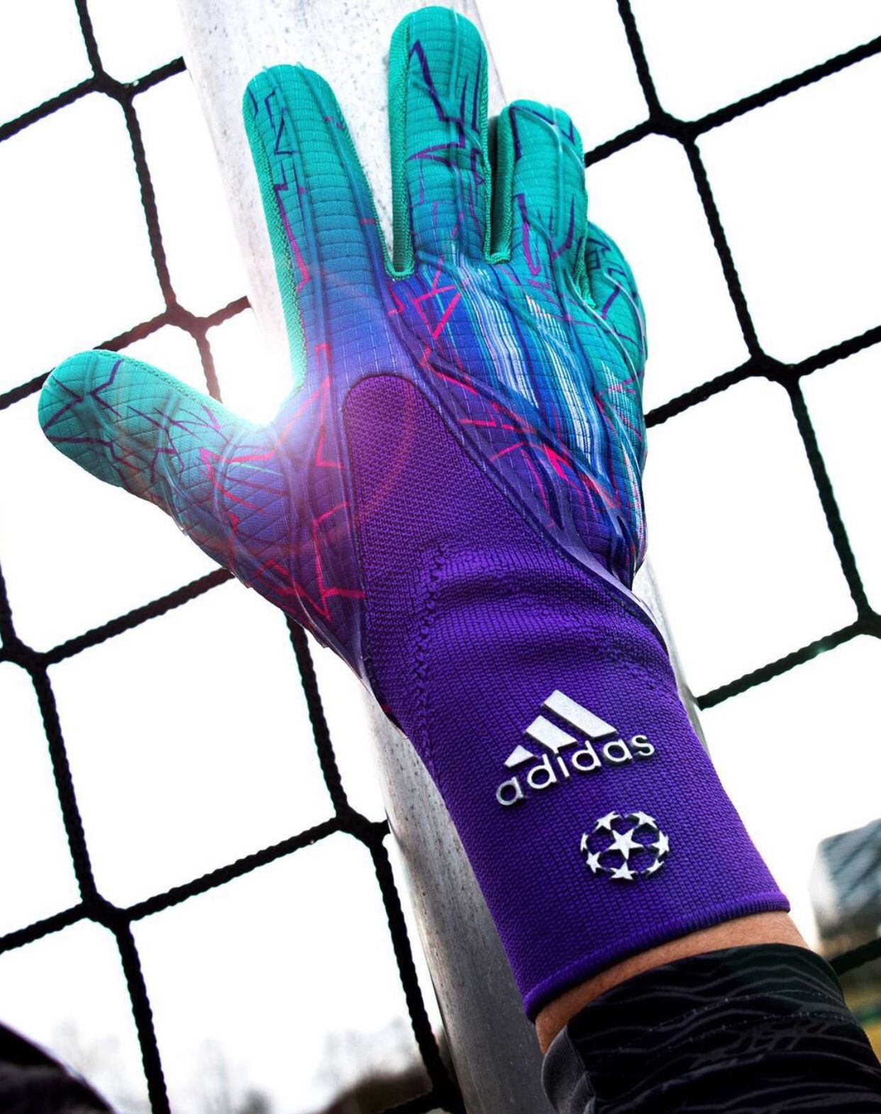 Purple, Blue Adidas Speedflow High Performance Pro-Level GK Gloves (Wrist)