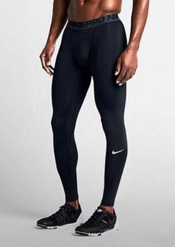 Pantalones de compresión fitness negros de largo completo para hombre (DRI-FIT ADV)