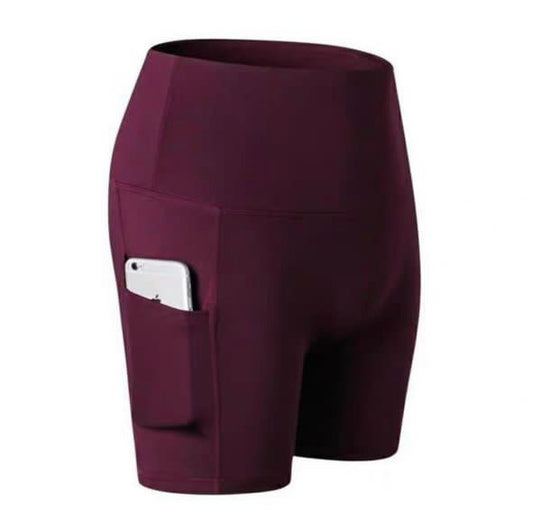 Short de motard fitness magenta pour femmes (DRI-FIT ADV) - avec poches