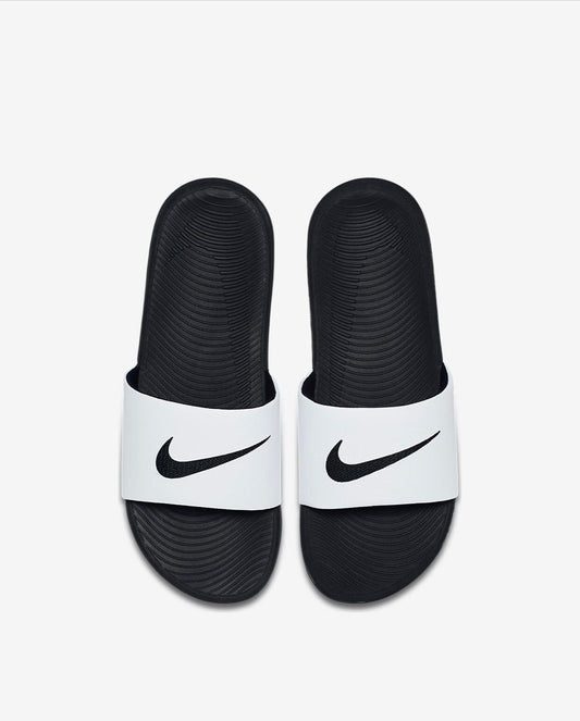 White Nike Black Base - Extra Ribbed Cushion Slides (Easy-Step)